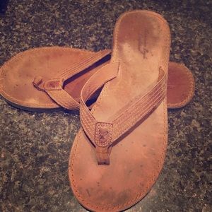Brown Distressed American Eagle Flip Flops